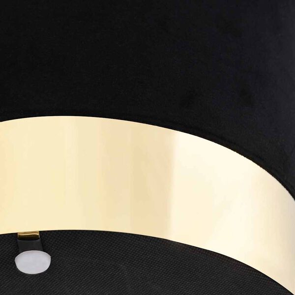 vidaXL Stool Black and gold Plywood, Velvet, Metal Medium Lightweight