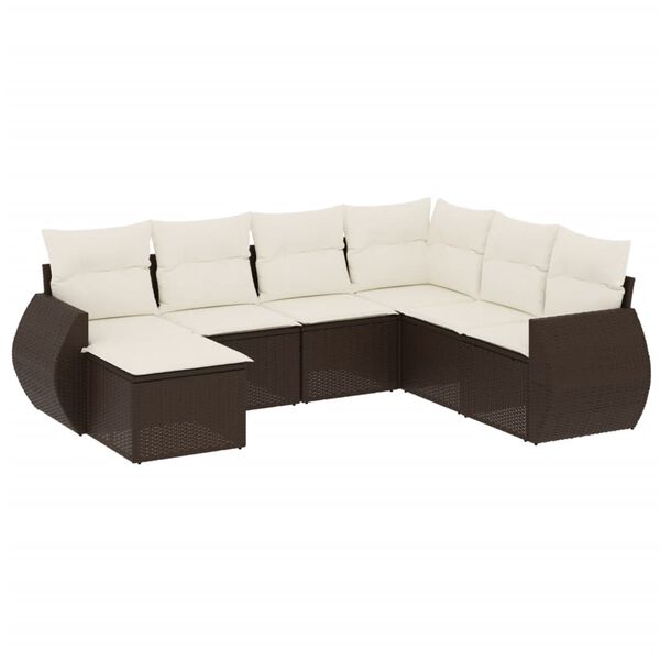 vidaXL Garden Sofa Set Brown