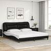 vidaXL Bed Frame without Mattress "Hvar" Black and White 76"x79.9" Faux Leather