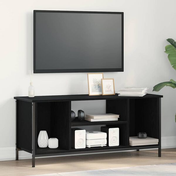 vidaXL TV Cabinet Black Oak 40.16 x 13.78 x 17.72 in Engineered Wood