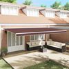 vidaXL Retractable Awning Brown and White