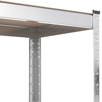vidaXL 5-Layer Shelves 4 pcs Silver Steel&Engineered Wood