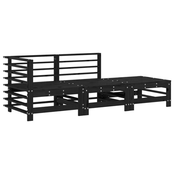 vidaXL Garden Lounge Set Black, Anthracite Solid pine wood, Plywood