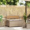 vidaXL Garden Storage Bench with Cushion Beige Poly Rattan