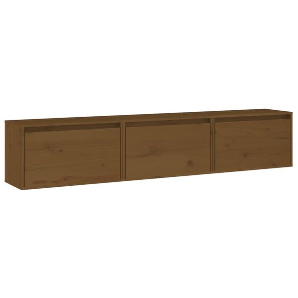 vidaXL 3 Piece TV Cabinet Set Honey Brown Solid Wood Pine