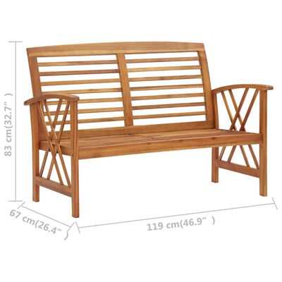vidaXL 2 Piece Patio Lounge Set Solid Acacia Wood