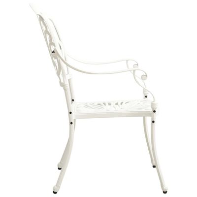 vidaXL Patio Chairs 2 pcs Cast Aluminum White
