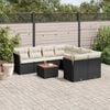 vidaXL Garden Sofa Set Black, Cream White