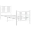 vidaXL Bed Frame White Steel Small Single Bed Frame Rectangular