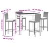 vidaXL Garden Bar Set Grey Solid Acacia wood Five-Piece Durable