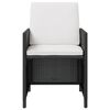 vidaXL Outdoor Dining Set Black, Cream White