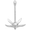 vidaXL Folding Anchor Silver 17.6 lb Hot Dip Galvanized Cast Iron