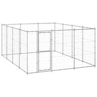 vidaXL Outdoor Dog Kennel Galvanized Steel 156.3 ft²