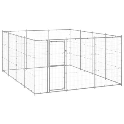 vidaXL Outdoor Dog Kennel Galvanized Steel 156.3 ft²