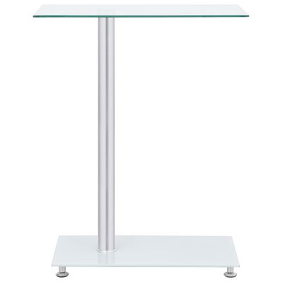 vidaXL U-Shaped Side Table Transparent 17.7"x11.8"x22.8" Tempered Glass