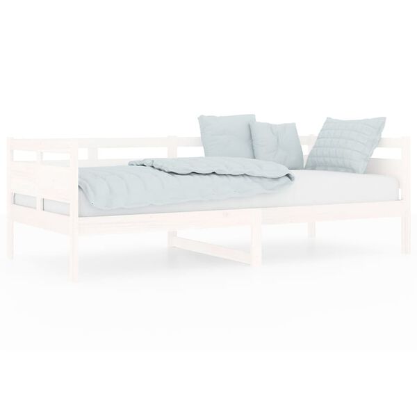 vidaXL Day Bed White Solid Pine Wood, Plywood