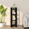 vidaXL Book Cabinet Black Solid Pine Wood 16.1x13.8x49.2 in Storage
