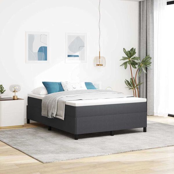 vidaXL Bed Frame Dark gray 55.1" x 78.7" Corduroy fabric