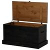 vidaXL Storage Chest Black Solid pine wood, metal Large Storage Chest