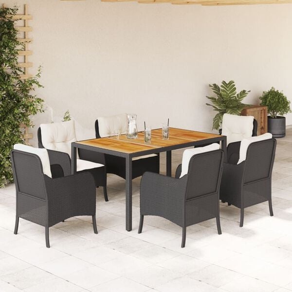 vidaXL Garden Dining Set Black