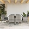 vidaXL Garden Dining Set Grey and Black Poly Rattan, Steel, Tempered Glass