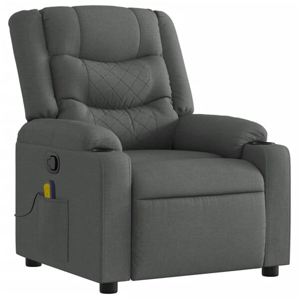 vidaXL Massage Recliner Chair Dark Grey