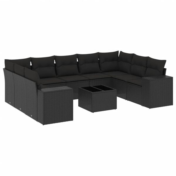 vidaXL Garden Sofa Set Black