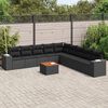 vidaXL Garden Sofa Set Black PE rattan Large Modular Garden Sofa Set
