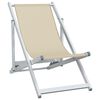 vidaXL Beach Chair Set of 2 Cream Aluminum, Textilene Standard