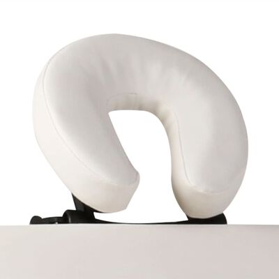vidaXL Cream White Foldable Massage Table 2 Zones with Aluminum Frame