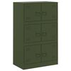 vidaXL Sideboard Olive Green Cold-rolled Steel 26.4 x 15.4 x 42.1 in