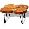 vidaXL Coffee Table Brown Solid Acacia wood, powder-coated iron Small