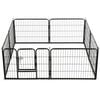 vidaXL Dog Playpen Black Powder-Coated Steel