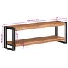 vidaXL TV Cabinet Natural Wood, Black Solid Acacia Wood, Iron