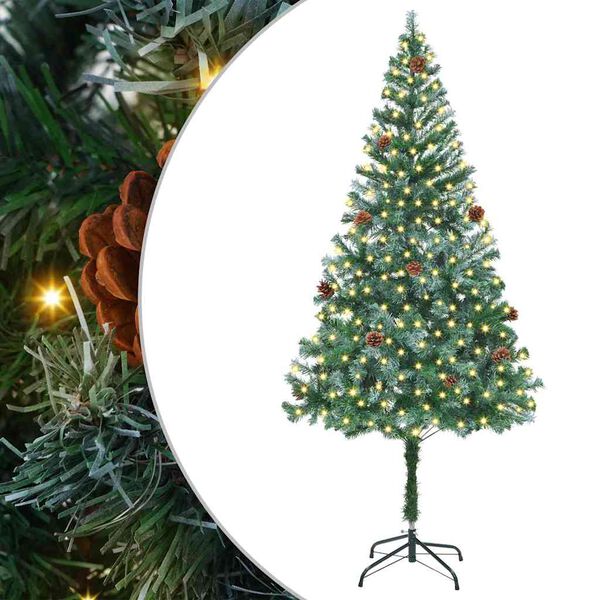 vidaXL Artificial Christmas Tree Green 70.87 in PVC and Steel