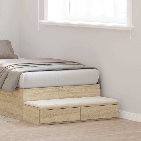 vidaXL Bed Drawers Sonoma Oak 35.43 x 14.37 x 6.50 in Engineered Wood