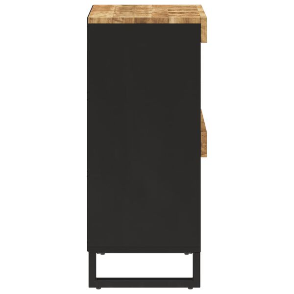 vidaXL Side Cabinet Natural wood and black Solid mango wood Medium