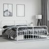 vidaXL Bed Frame White Steel 79x79 in Bed Frame Rectangular