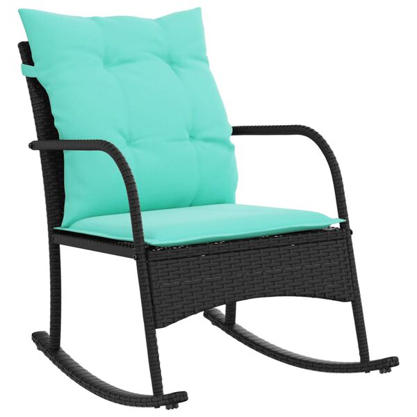 vidaXL Patio Rocking Chair Black, Turquoise