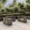 vidaXL Corner Sofa Grey PE rattan, Powder-coated steel, Polyester, PVC