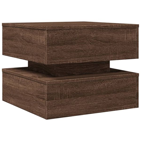 vidaXL Coffee Table Brown Oak Engineered Wood 19.7x19.7x15.7 in