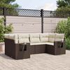 vidaXL Garden Sofa Set Brown and Cream White