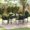 vidaXL Garden Dining Set 5 pcs Black Poly Rattan