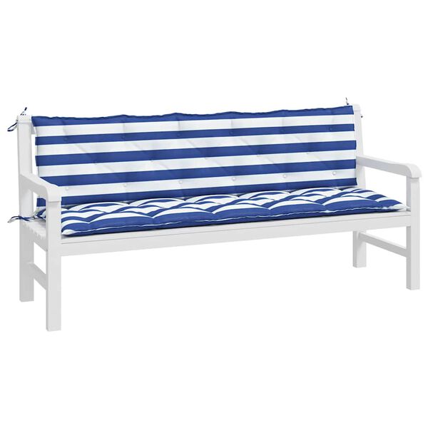 vidaXL Garden Bench Cushion Set of 2 Blue and White Stripes