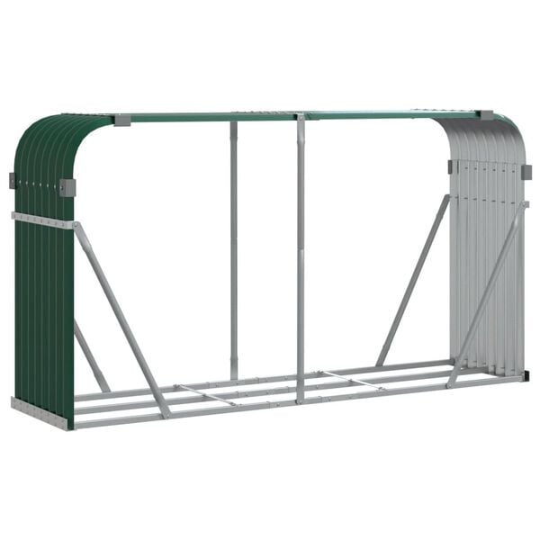 vidaXL Log Holder Green 70.9"x17.7"x39.4" Galvanized Steel
