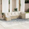 vidaXL Garden Sofa Set Beige PE rattan, powder-coated steel Large