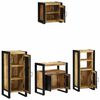 vidaXL Bathroom Furniture Set with Shelf 4 pcs Brown Solid Mango Wood