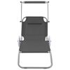 vidaXL Sun Lounger Steel Grey