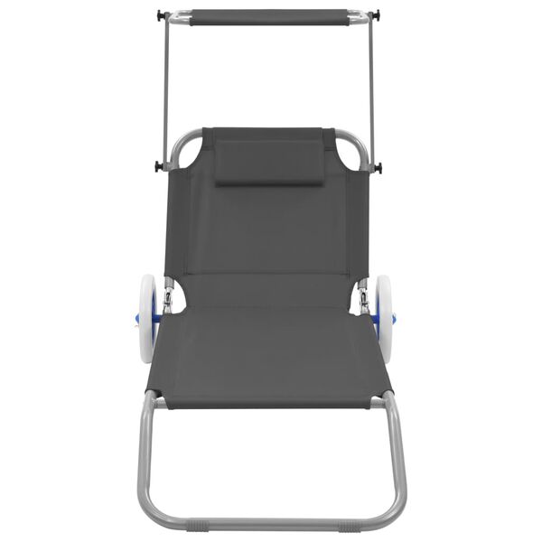 vidaXL Sun Lounger Steel Grey