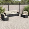 vidaXL Garden Sofa Set Black, Cream White